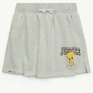 Justice Light Gray Skirt with Tweety Bird